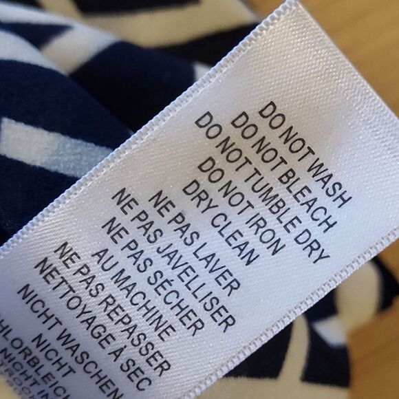 Adrianna Papell Navy and White sleeveless geometric print shift dress size 8 - Picture 10 of 12